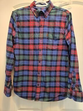Chaps Red, Blue & Green Plaid Button-Down Shirt Size Small
